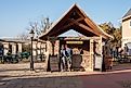 New Glarus, Wisconsin: Enjoying beer at an outdoor beer garden