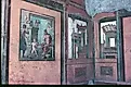 The preserved frescoes and rooms of Pompeii, Italy. 