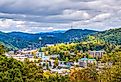 Gatlinburg, Tennessee town skyline in the Smoky Mountains. Image credit Sean Pavone via Shutterstock.