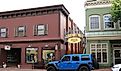The stores and side parking by the Governor's Walk. Milton, Delaware. Editorial credit: Khairil Azhar Junos / Shutterstock.com