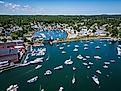 Aerial view of Manchester-by-the-Sea, Massachusetts.