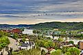 Aerial view of Wheeling, West Virginia.