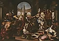 Alessandro Magnasco - Theodosius Repulsed from the Church by Saint Ambrose - 1961.43 - Art Institute of Chicago