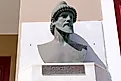 A staute of Odysseus in front of town hall of Ithaka, Greece. 