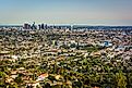 View of the downtown Los Angeles Skyline, from Griffith Observatory, in Los Angeles, California.