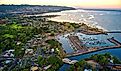 Aerial view of Haleiwa, Hawaii.