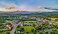 Aerial view of Pigeon Forge and Sevierville, Tennessee.