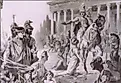 Alexander at the Sack of Thebes (335 BC). By Charles Rebel Stanton, Public Domain, Wikimedia Commons.