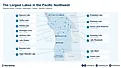 infographic showing the largest lakes in the pacific northwest