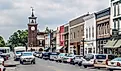 Front Street with shops and the old clock tower in Georgetown, South Carolina. Image credit Andrew F. Kazmierski via Shutterstock