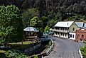 The tiny gold rush town of Walhalla is situated in Gippsland in a deep valley in the Victorian Alps and is a popular tourist destination. Image credit Norman Allchin via Shutterstock.com
