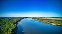 The Mississippi River Port showing the longest stretch without a bridge down. Credit: Wirestock Creators/ Shutterstock.com
