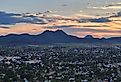Twin Sisters Mountains in Alpine, Texas at sunset.