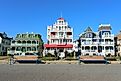 Victorian houses on the beach, Cape May, New Jersey, USA