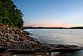 A rocky beach on Lake Hartwell in Clemson, SC. Image credit JMarro via Shutterstock.