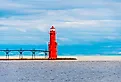 Algoma Pierhead Lighthouse in Wisconsin of USA