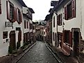 The cobblestone street (Rue de la Citadelle) of St.-Jean-Pied-de-Port's old town. These are the first steps of the Camino Francés. Image: Andrew Douglas