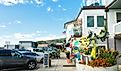 Antique stores, restaurants, historic buildings, steps from the beach, in Cayucos, California. Image credit HannaTor via Shutterstock