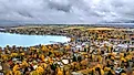 Aerial view of Skaneateles, New York. 