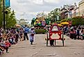 Tulip Time Festival Parade in Pella, Iowa. Image credit yosmoes815 via Shutterstock.com