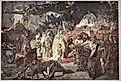 Ancient Roman history, Thusnelda in the Triumphal Procession of Germanicus, Vintage illustration