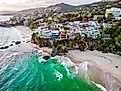 An aerial view of the Laguna Beach coastline. Via Shutterstock.com