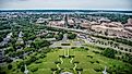 View from the Masonic Temple in Alexandria of Old Town and King Street.