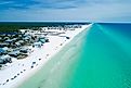 Aerial view of Grayton Beach, Florida, on a beautiful spring afternoon.
