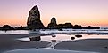 The Needles sea stacks at Cannon Beach, Oregon.