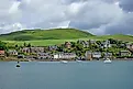 The tranquility of Campbeltown harbour in summer, Argyll and Bute, Scotland.