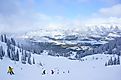 Skiers are skiing and having fun at the Fernie Ski Resort, Fernie, British Columbia, Canada. Editorial credit: Timothy Yue / Shutterstock.com