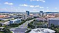Aerial view of downtown Irvine, California.