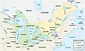 Map of the great lakes and St Lawrence river drainage. 