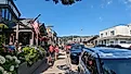 The vibrant downtown area of Cannon Beach, Oregon.