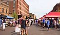 Omaha Farmers Market at Old Market. Editorial credit: Stephanie Le / Shutterstock.com