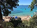 Incline Village, Nevada (USA) - 8/31/2019. A new bike trail and walking path called "Tahoe East Shore Trail"