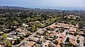 Aerial view of downtown Montecito, California,