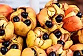 A pile of raw ackees in their pods