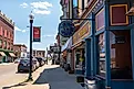 Kane, Pennsylvania: Businesses along North Fraley Street on a sunny spring day, via Althom on iStock.com