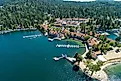 Aerial view of Lake Arrowhead, California.