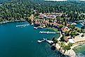Aerial view of Lake Arrowhead, California.