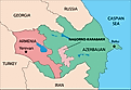 A map showing the location of Nagorno-Karabakh.