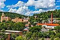 The skyline of Hot Springs in Arkansas.
