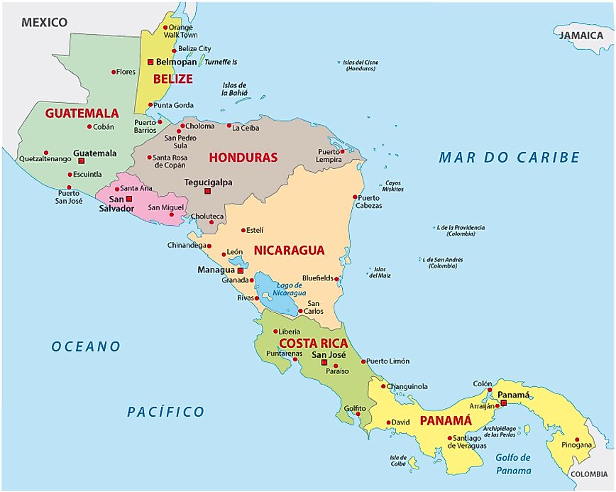 How Many Countries are in Central America? - WorldAtlas.com