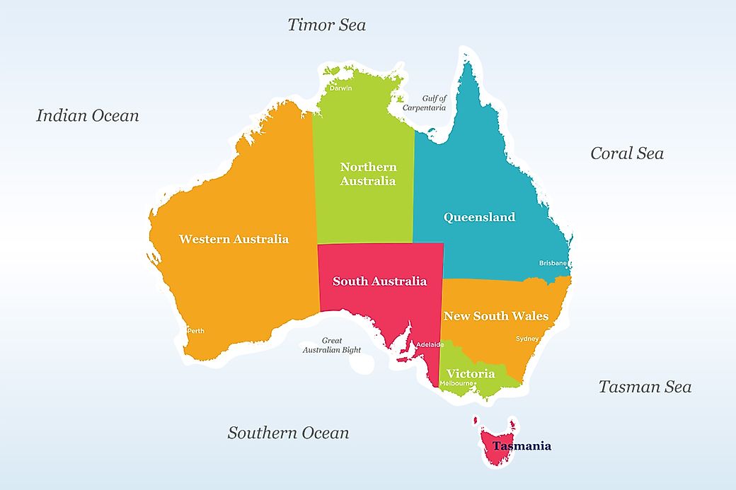 The States of Australia - WorldAtlas.com