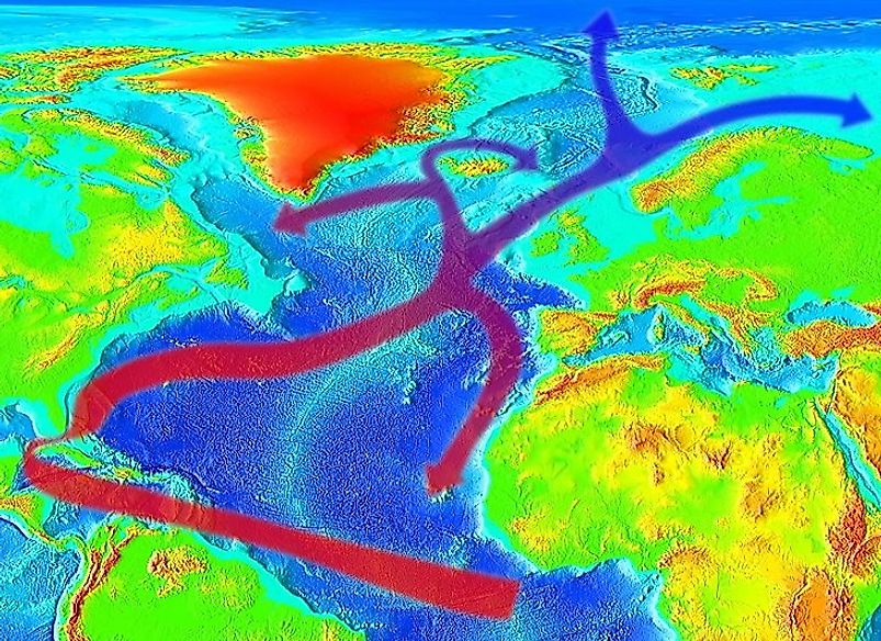 Atlantic Ocean Gulf Stream Map 