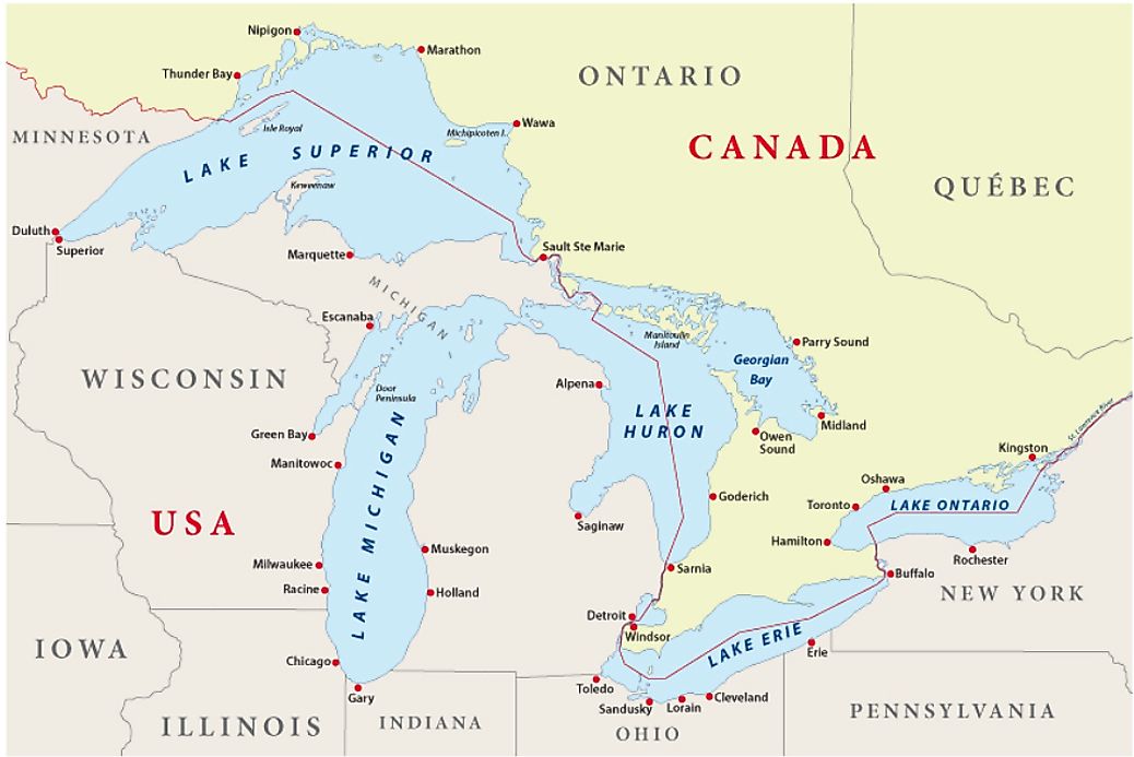 The Eight US States Located in the Great Lakes Region - WorldAtlas.com