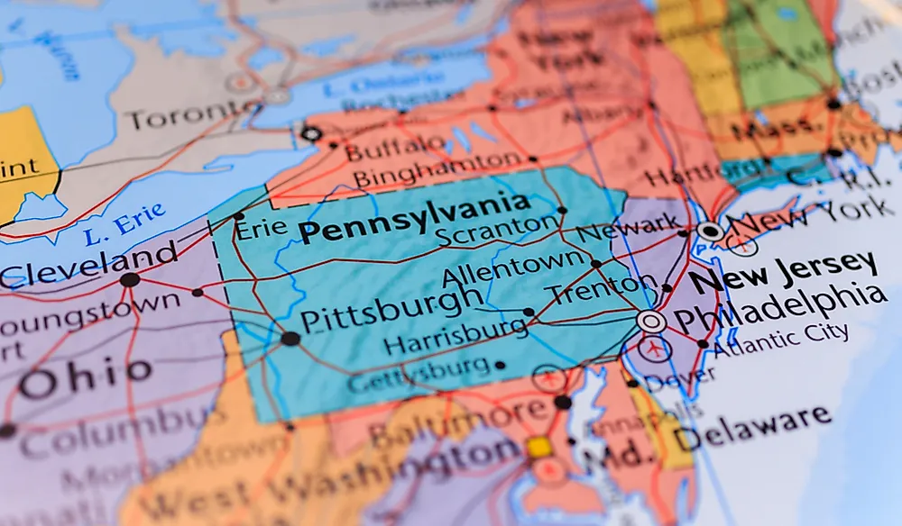 Which States Border Pennsylvania?
