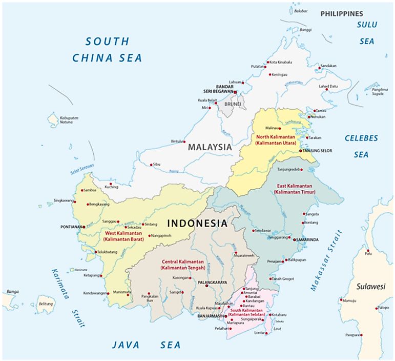 Which Countries Share the Island  of Borneo  WorldAtlas com