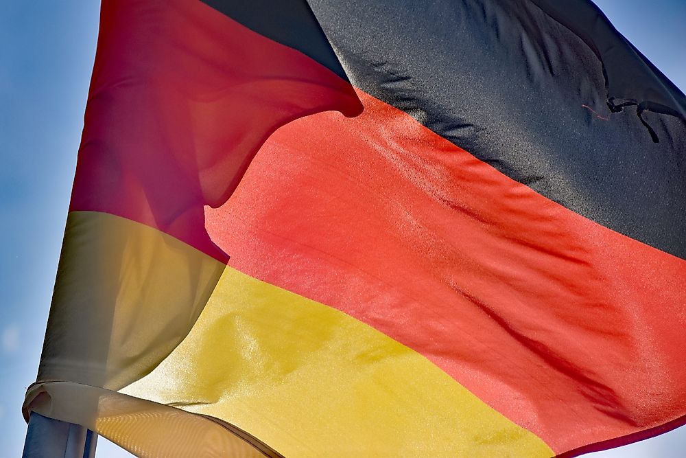Flags With Gold, Black, and Red